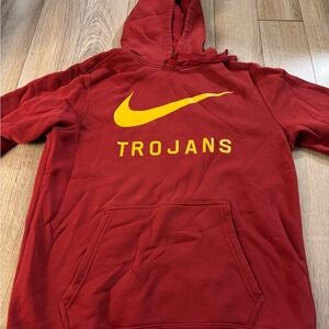 Nike Red Hoodie with Yellow Logo